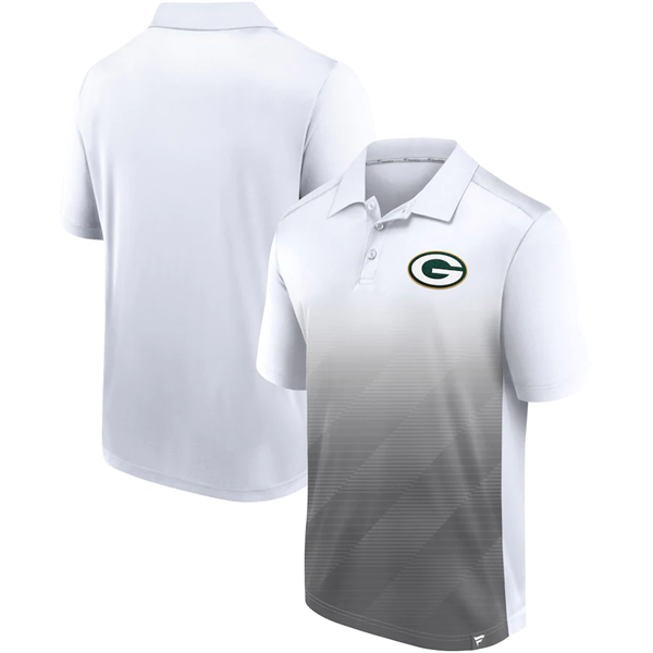 Men's Green Bay Packers White/Grey Iconic Parameter Sublimated Polo Men's Green Bay Packers White/Grey Iconic Parameter Sublimated Polo